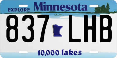 MN license plate 837LHB