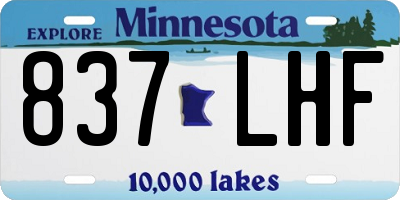 MN license plate 837LHF
