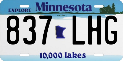 MN license plate 837LHG