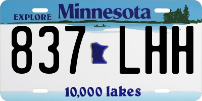 MN license plate 837LHH