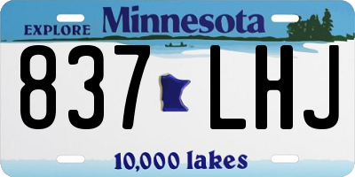 MN license plate 837LHJ