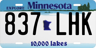 MN license plate 837LHK