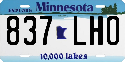 MN license plate 837LHO