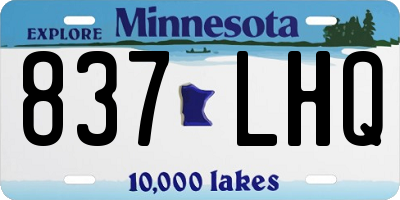 MN license plate 837LHQ