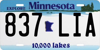 MN license plate 837LIA