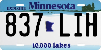 MN license plate 837LIH