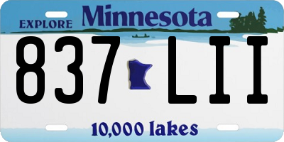 MN license plate 837LII