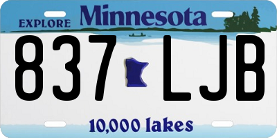MN license plate 837LJB