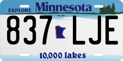 MN license plate 837LJE