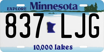 MN license plate 837LJG