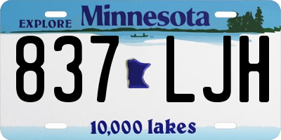MN license plate 837LJH