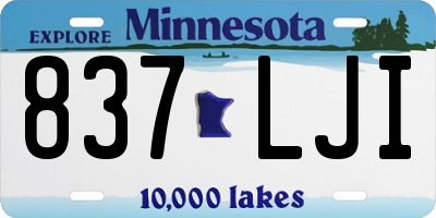 MN license plate 837LJI