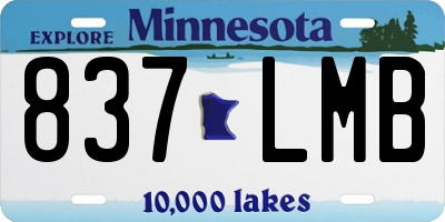 MN license plate 837LMB