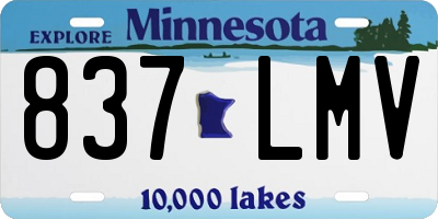 MN license plate 837LMV