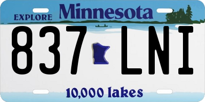 MN license plate 837LNI