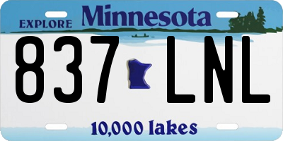 MN license plate 837LNL