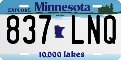 MN license plate 837LNQ