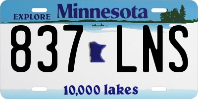 MN license plate 837LNS