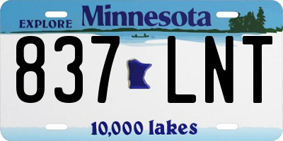 MN license plate 837LNT