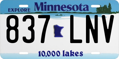 MN license plate 837LNV