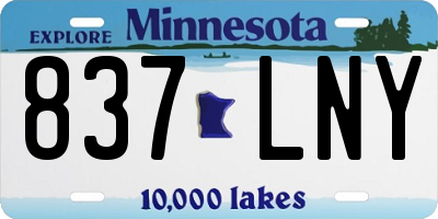 MN license plate 837LNY
