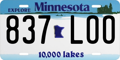 MN license plate 837LOO