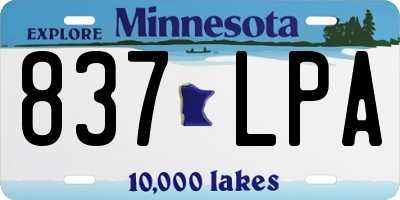 MN license plate 837LPA