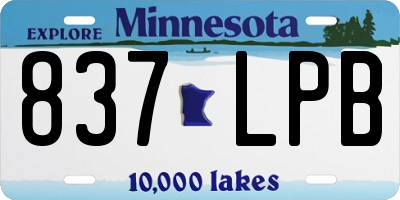 MN license plate 837LPB