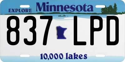 MN license plate 837LPD