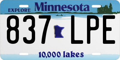 MN license plate 837LPE