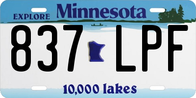 MN license plate 837LPF