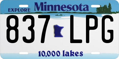MN license plate 837LPG