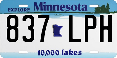 MN license plate 837LPH