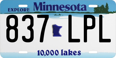 MN license plate 837LPL