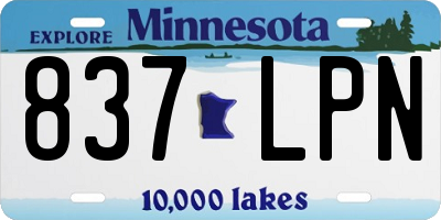 MN license plate 837LPN