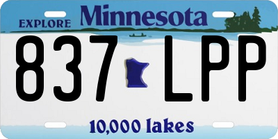 MN license plate 837LPP