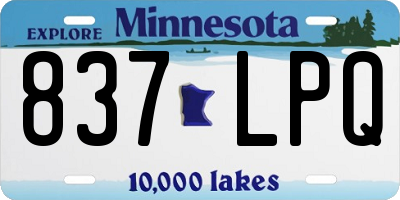MN license plate 837LPQ