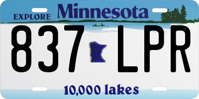 MN license plate 837LPR