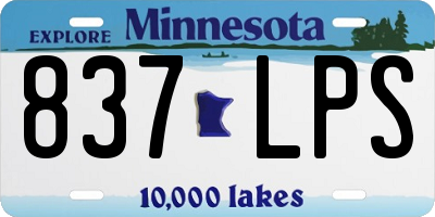 MN license plate 837LPS