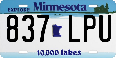 MN license plate 837LPU