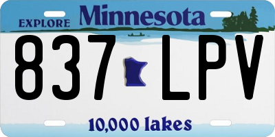 MN license plate 837LPV