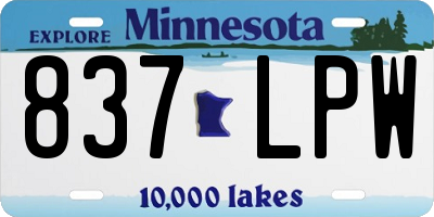 MN license plate 837LPW