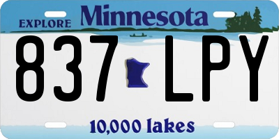 MN license plate 837LPY