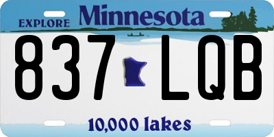 MN license plate 837LQB