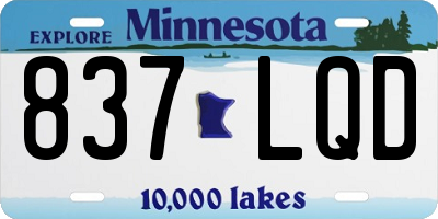 MN license plate 837LQD