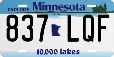 MN license plate 837LQF