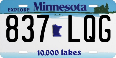 MN license plate 837LQG