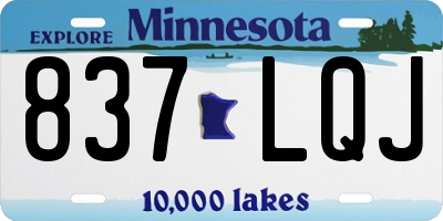 MN license plate 837LQJ