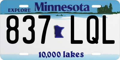 MN license plate 837LQL