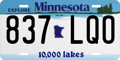 MN license plate 837LQO